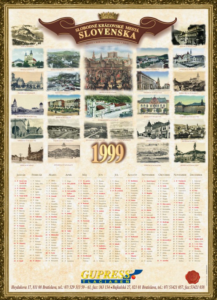 Gupress kalendar 1999