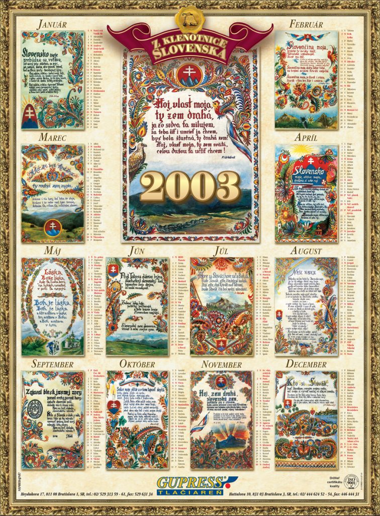 Gupress kalendar 2003